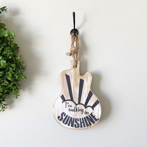 Wood Guitar Wall Hanging I’m Walking On Sunshine
